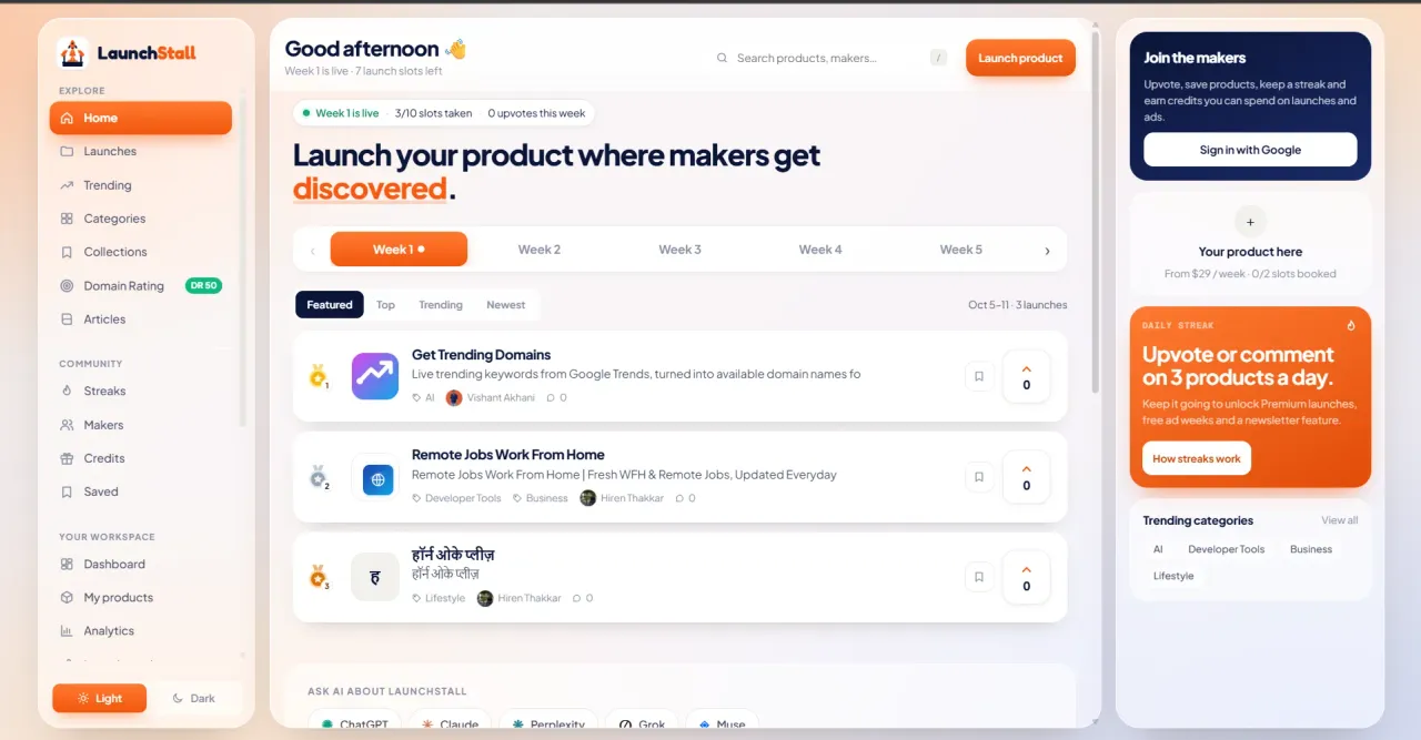 image 1 for LaunchStall