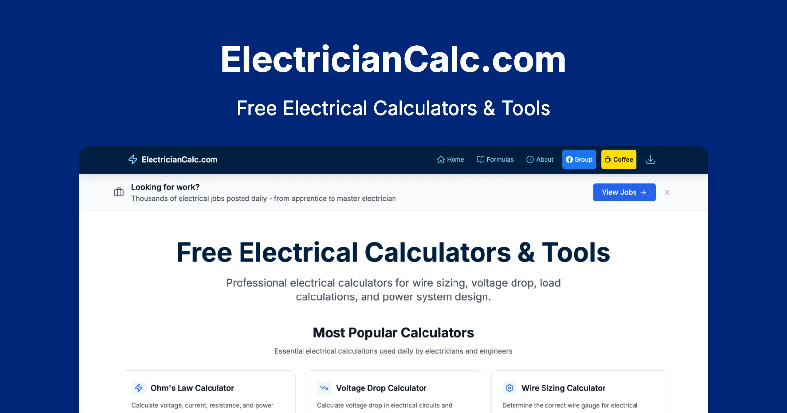 Screenshot of ElectricianCalc