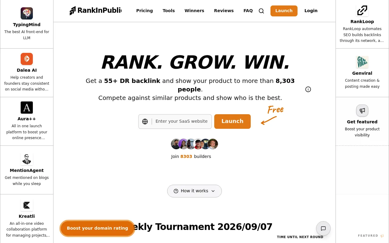 RankInPublic homepage