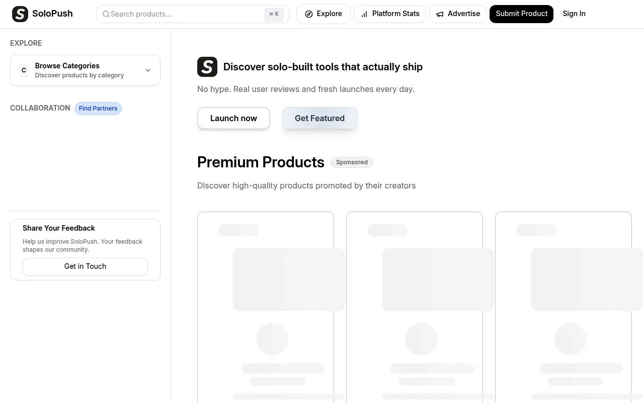SoloPush homepage