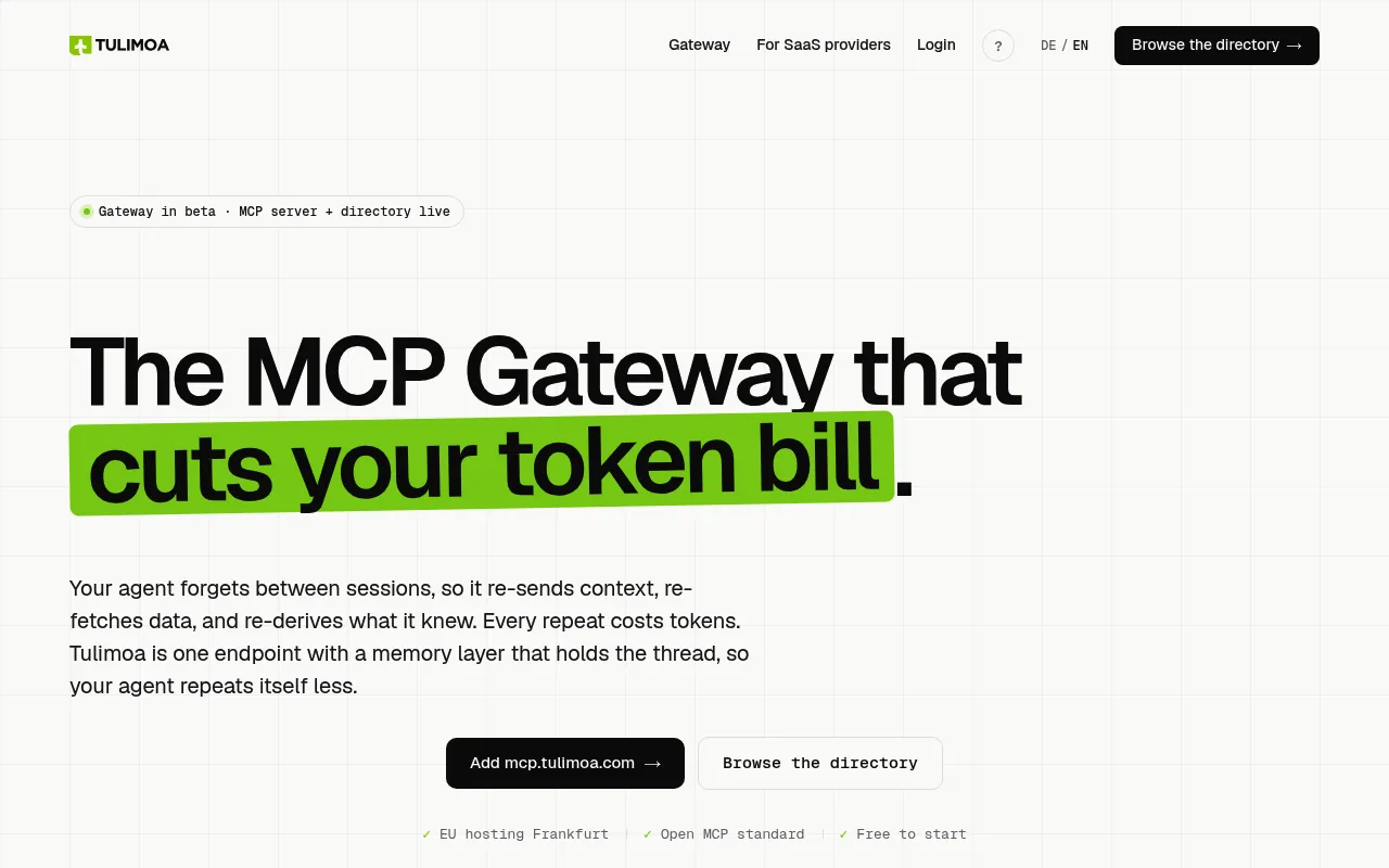 Tulimoa homepage